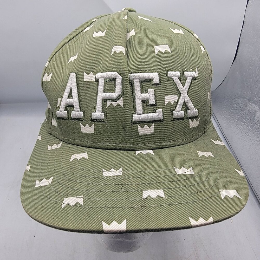 Apex Green Adults Snapback Hat With White Crown Print Casual Outdoors Walking